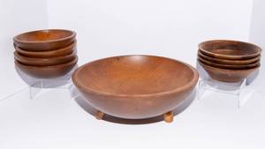 Wooden Serving Bowls - Includes The Original Ozark Walnut Salad Bowls