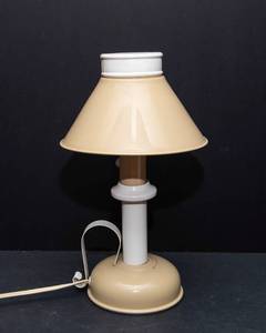 Small Cream Toleware Table Lamp  12H