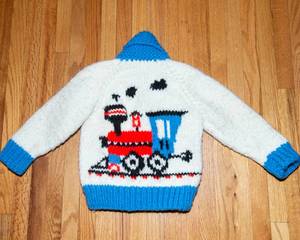 Handmade Vintage Childrens Zip-Up Sweater