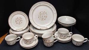 Covington Edition Stoneware Idlewild Place Setting for 6  Vintage Dinnerware Set