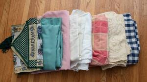 Assorted Tablecloths & Table Runners  Mixed Decorative Linen Lot