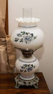 Vintage Hurricane Lamp  19 Tall
