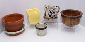 Assorted Planter Lot  Ceramic, Stoneware & Terracotta (Set of 5)