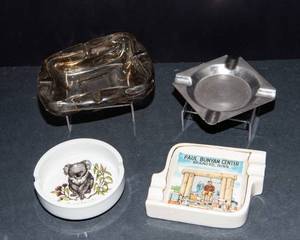 Assorted Vintage Ashtrays  4 Piece Lot