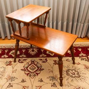 Two-Tier Wooden Side Table