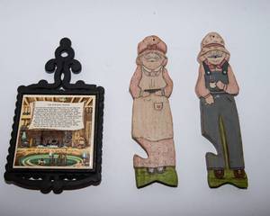 Ole & Lena Style Oven Rack Puller & Cast Iron Kitchen Prayer Trivet