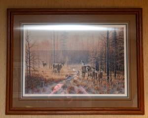Jim Kasper Autumn Medley  Whitetail Deer Framed Print  Wild Wings Collection (1989, Signed & Numbered)