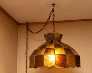 Vintage Tiffany-Style Retro Plug-In Swag Lamp