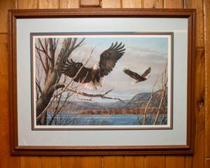 John S. Wilson Framed Signed & Numbered Print  Two Eagles (508950, 36 x 28)