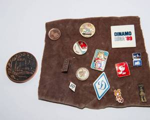Vintage USSR  Soviet Union Pins & 1987 Riga International Hockey Tournament Medal