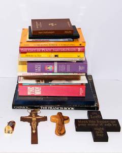 Religious Books & Figurines Lot