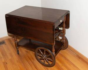 Vintage Drop-Leaf Bar Cart / Tea Cart – Walter of Wabash