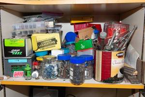 FULL Shelf of Fasteners  Assorted Hardware Lot