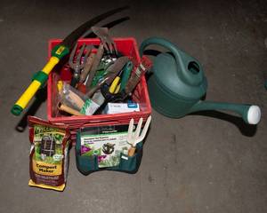 Assorted Gardening Tools & Watering Can Lot