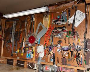 Whole Wall of Garage Items & Tools