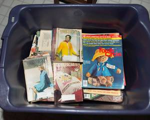 Large Vintage Magazine Lot with Storage Tote  Family Circle & Workbasket