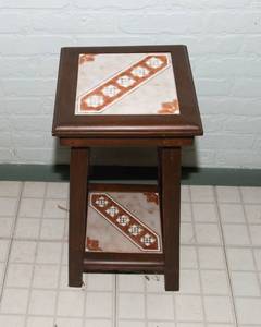 Two-Tier Tile Side Table  Plant Stand