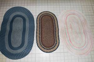 Set of 3 Braided Oval Rugs  Assorted Sizes