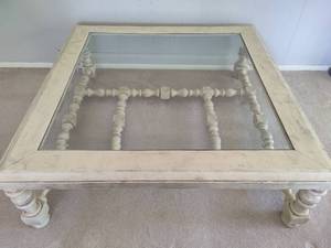 Extra Large Beveled Glass Top Coffee Table