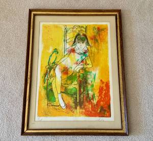 Lenfant Et Loiseau by Jean-Baptiste Valadie Signed and Numbered Print