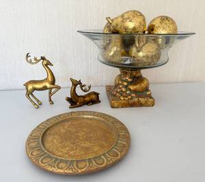 Lot of Gold Toned Home Decor