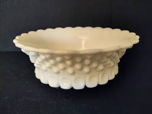 Fenton Hobnail Milk Glass Thumbprint Bowl