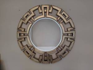 Silver Tone Round Accent Mirror