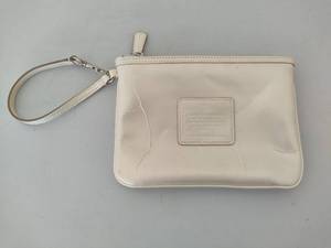Coach White Leather Wristlet
