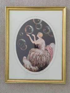 Vintage Louis Icart Bubbles Framed Print