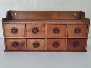 Antique Eight Drawer Storage Shelf