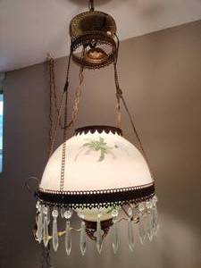 Antique Victorian Hanging Parlor Lamp