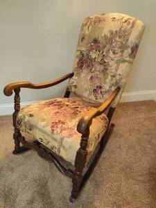 Floral Upholstered Rocking Chair