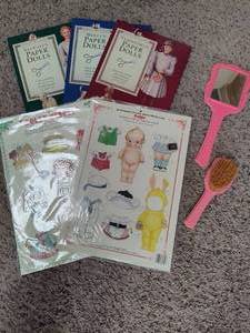 American Girl, Dolly Dingle & Pudgie Paper Dolls  Vintage Vanity Set