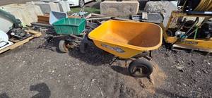 Mixed lot of Push Spreaders and wheel barrow