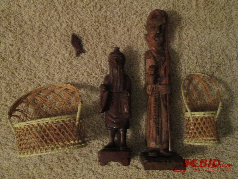 Fishing wood carved figure small wo...