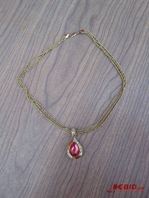 golden chain and paech dimond neckl...