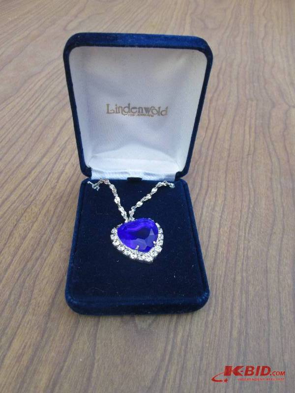 silver and blue heart necklace...