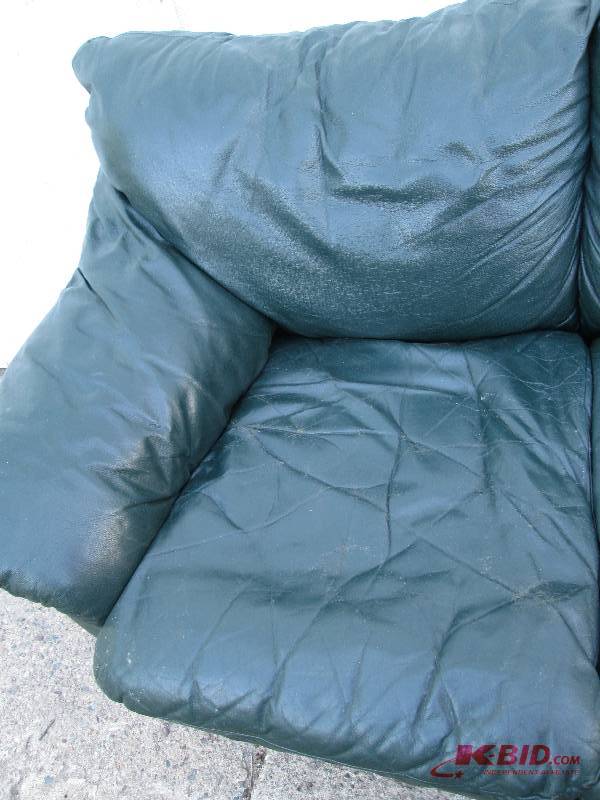 Green leather couch, good overall c...