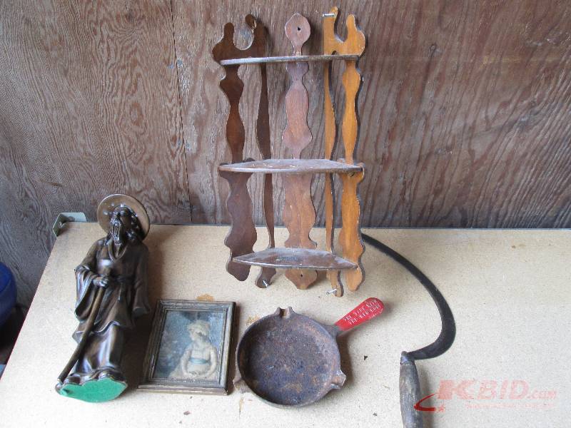 Vintage mix of tools, statues, art ...
