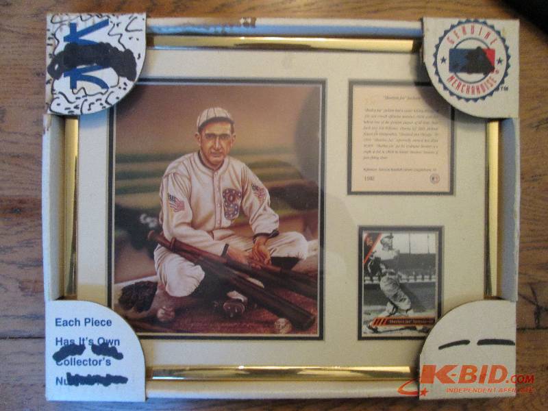Framed art of Shoeless Joe Jackson ...