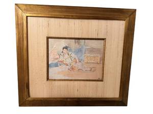 The Gallery Collection - Woman Seated on a Cushion (Delacroix Reproduction) 23 x 26
