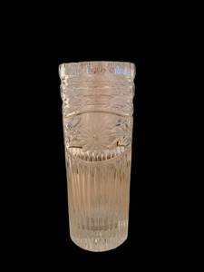 12-Inch Crystal Cut-Glass Vase with Starburst Pattern