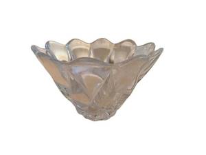 Crystal Glass Flower Bowl - 7 12 x 11 12 Inches