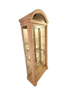 82 12-Inch Glass-Front Curio Cabinet with Arch Top and Four Glass Shelves