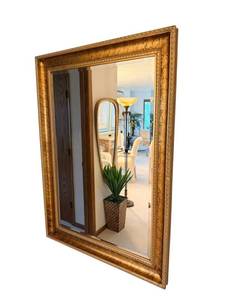 Ornate Gold Gilded Wall Mirror - Beveled Inner Frame - 35 12 x 49 Inches