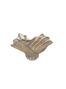 Glass Flower-Shaped Bowl with Ruffled Edges - Decorative Centerpiece
