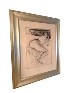 Framed Graphite Nude Figure Study - Signed Lower Left, 32 x 37 12 In