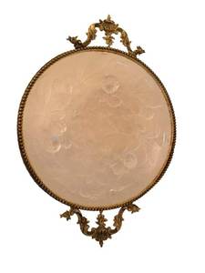 Metal and Glass Serving Bowl