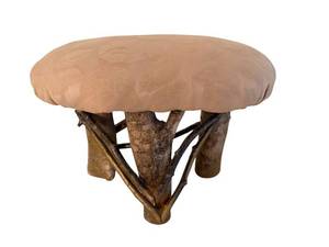 Handmade Footstool on Twisted Branch Base