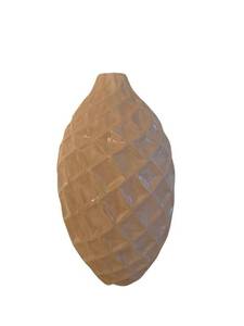 Faceted Ceramic Vase with Diamond Pattern Texture